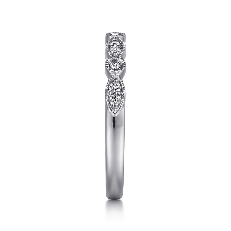 14K White Gold Diamond Stackable Ladies Ring - 0.11 ct - Shot 4