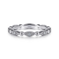 14K White Gold Diamond Stackable Ring-Bujukan