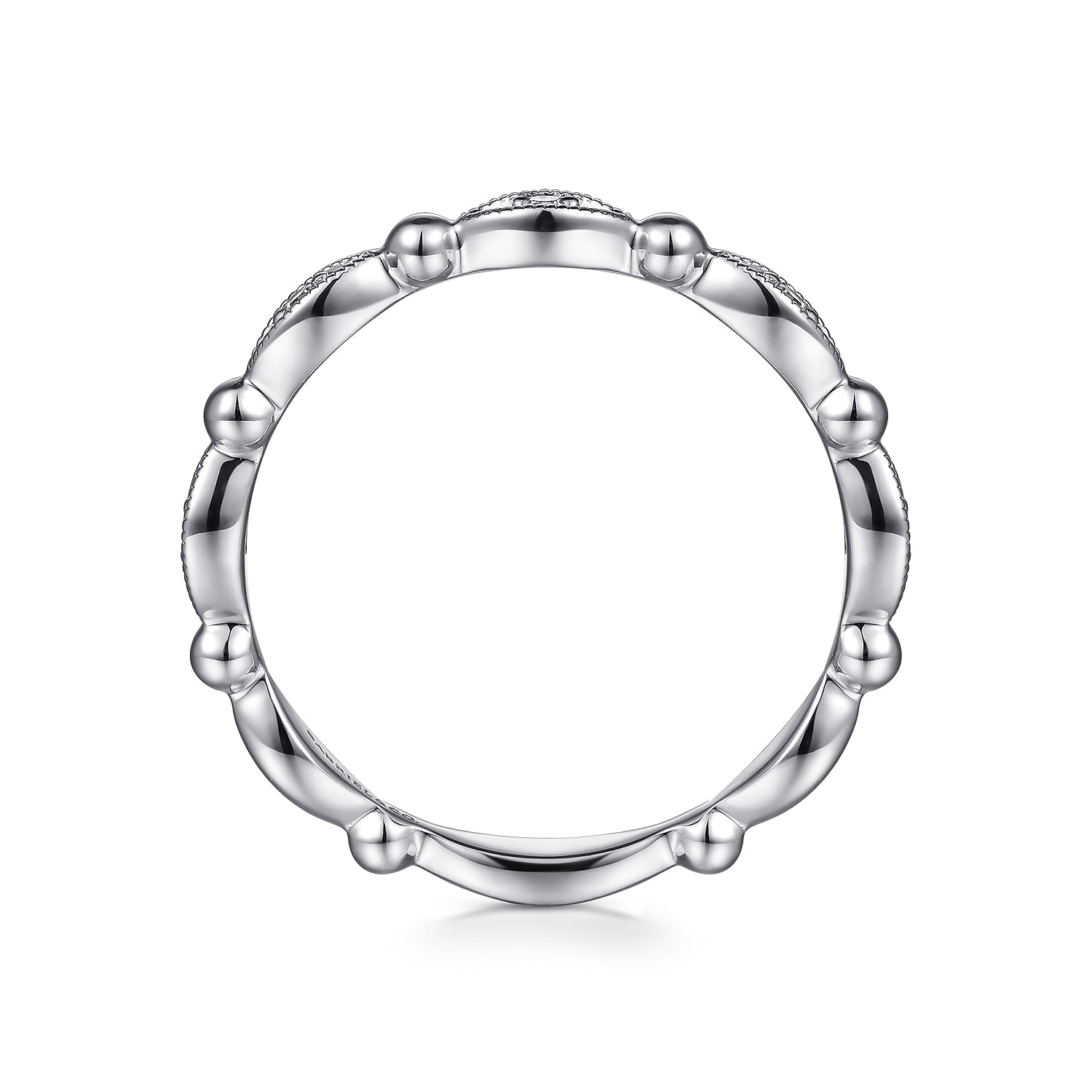 14K White Gold Diamond Stackable Ring-Bujukan