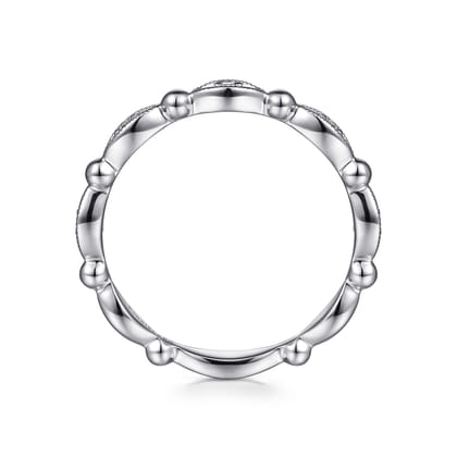 14K White Gold Diamond Stackable Ring-Bujukan