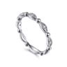 14K White Gold Diamond Stackable Ring-Bujukan - 0.05 ct