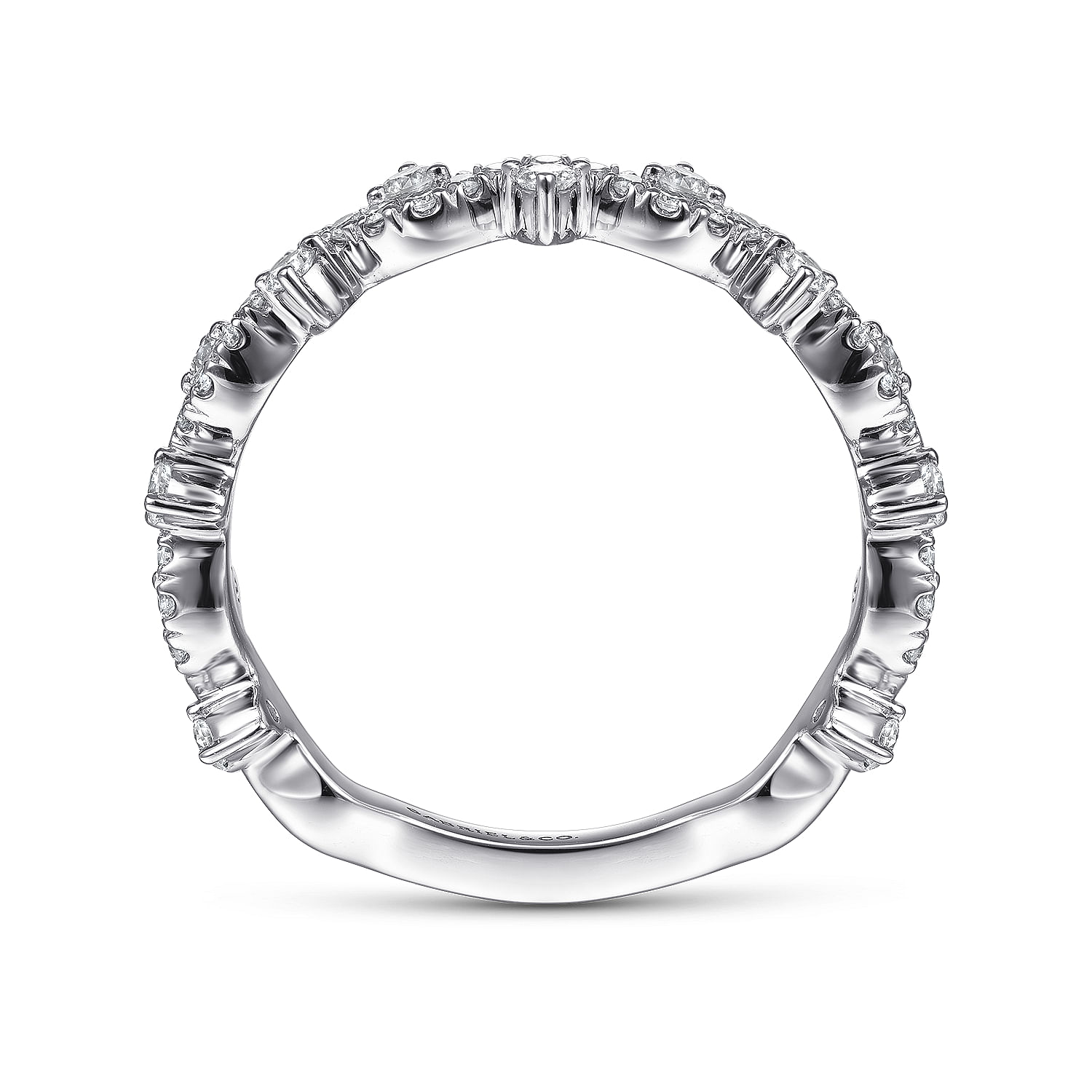14K White Gold Diamond Stackable Ring - 0.4 ct - Shot 2