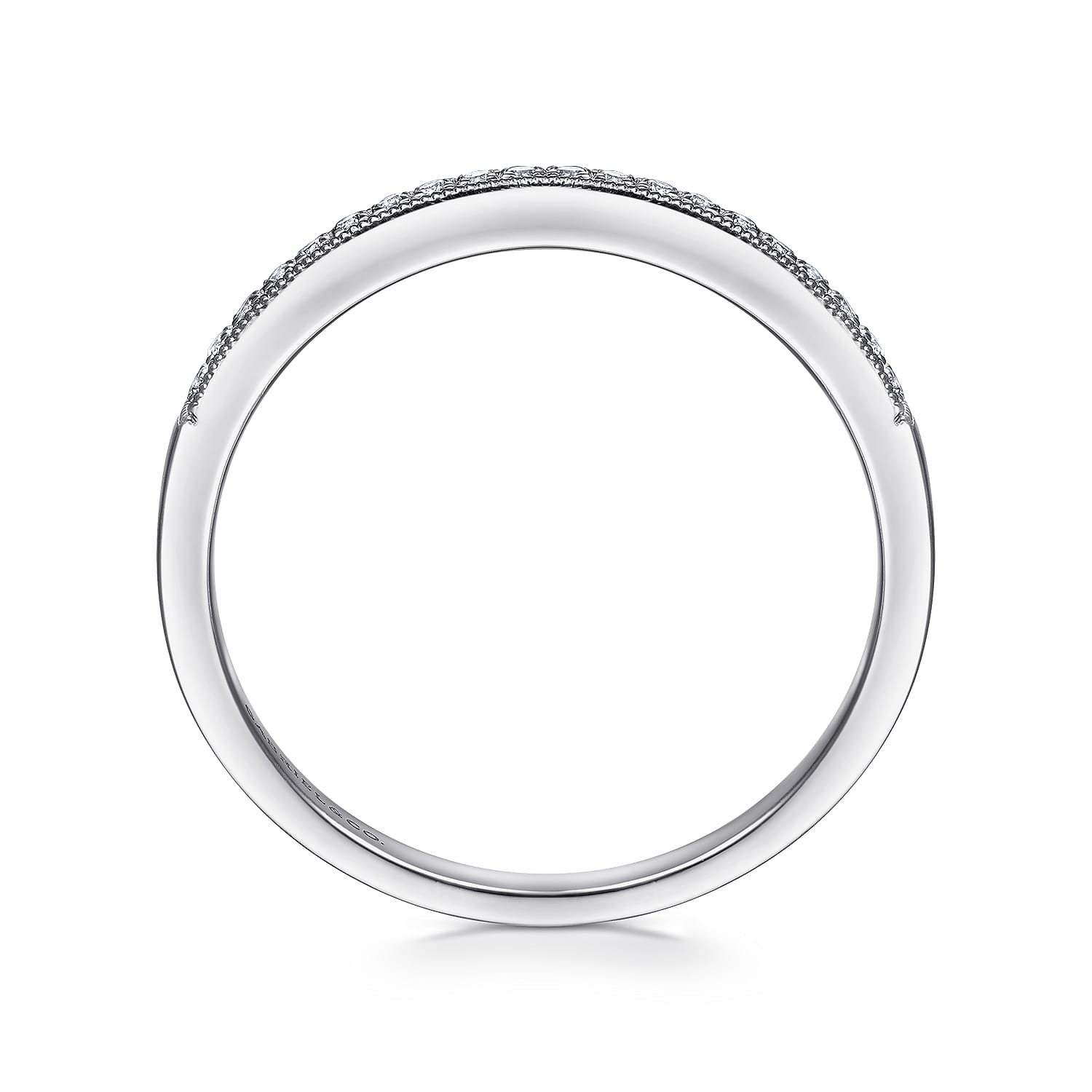 14K White Gold Diamond Stackable Ring - 0.1 ct - Shot 2