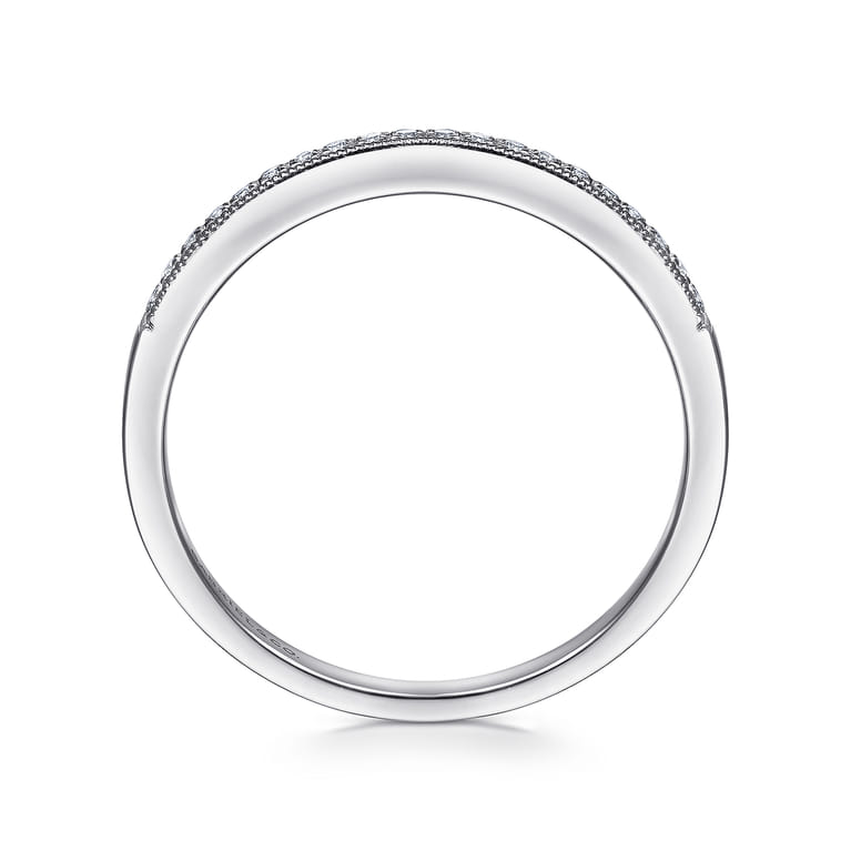 14K White Gold Diamond Stackable Ring - 0.1 ct - Shot 2