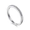 14K White Gold Diamond Stackable Ring - 0.1 ct