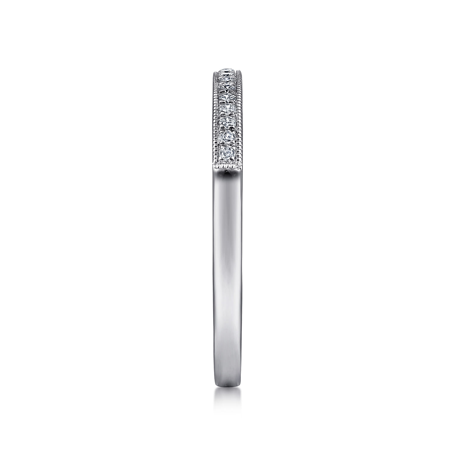 14K White Gold Diamond Stackable Ring - 0.1 ct - Shot 4