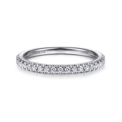 14K White Gold Diamond Stackable Ring