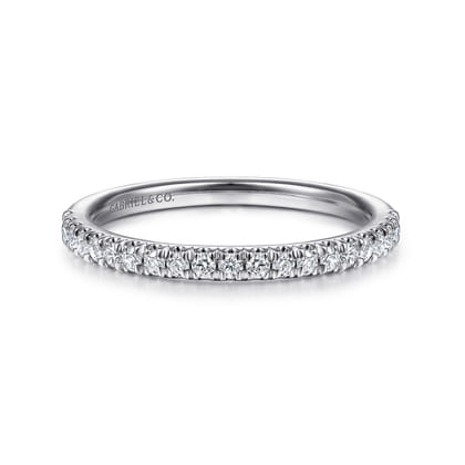 14K White Gold Diamond Stackable Ring