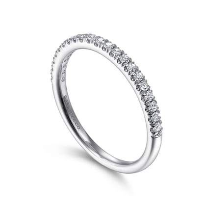 14K White Gold Diamond Stackable Ring