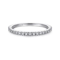 14K White Gold Diamond Stackable Ring