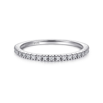 14K White Gold Diamond Stackable Ring