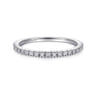 14K White Gold Diamond Stackable Ring - 0.1 ct