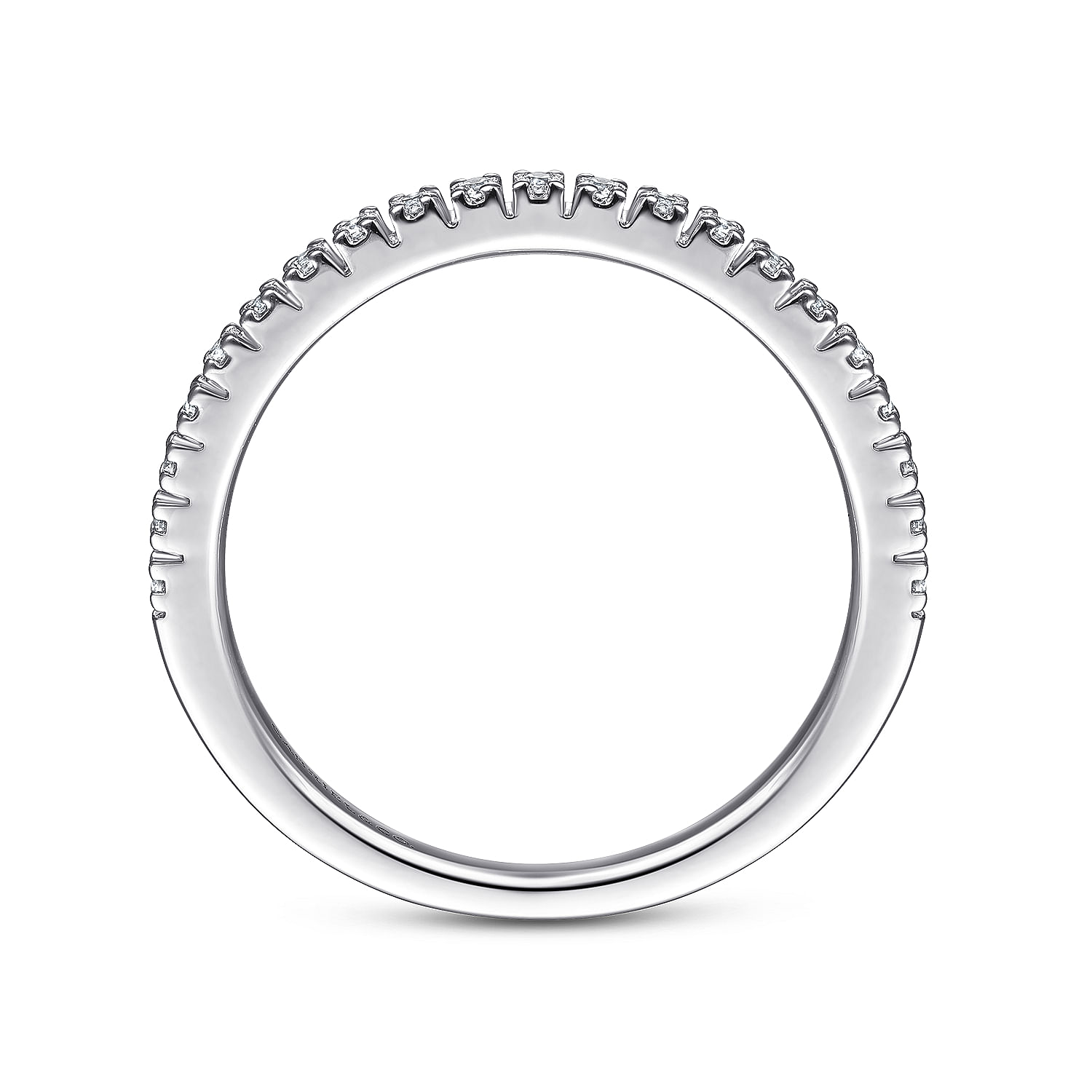14K White Gold Diamond Stackable Ring - 0.1 ct - Shot 2