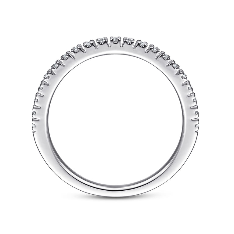 14K White Gold Diamond Stackable Ring - 0.1 ct - Shot 2