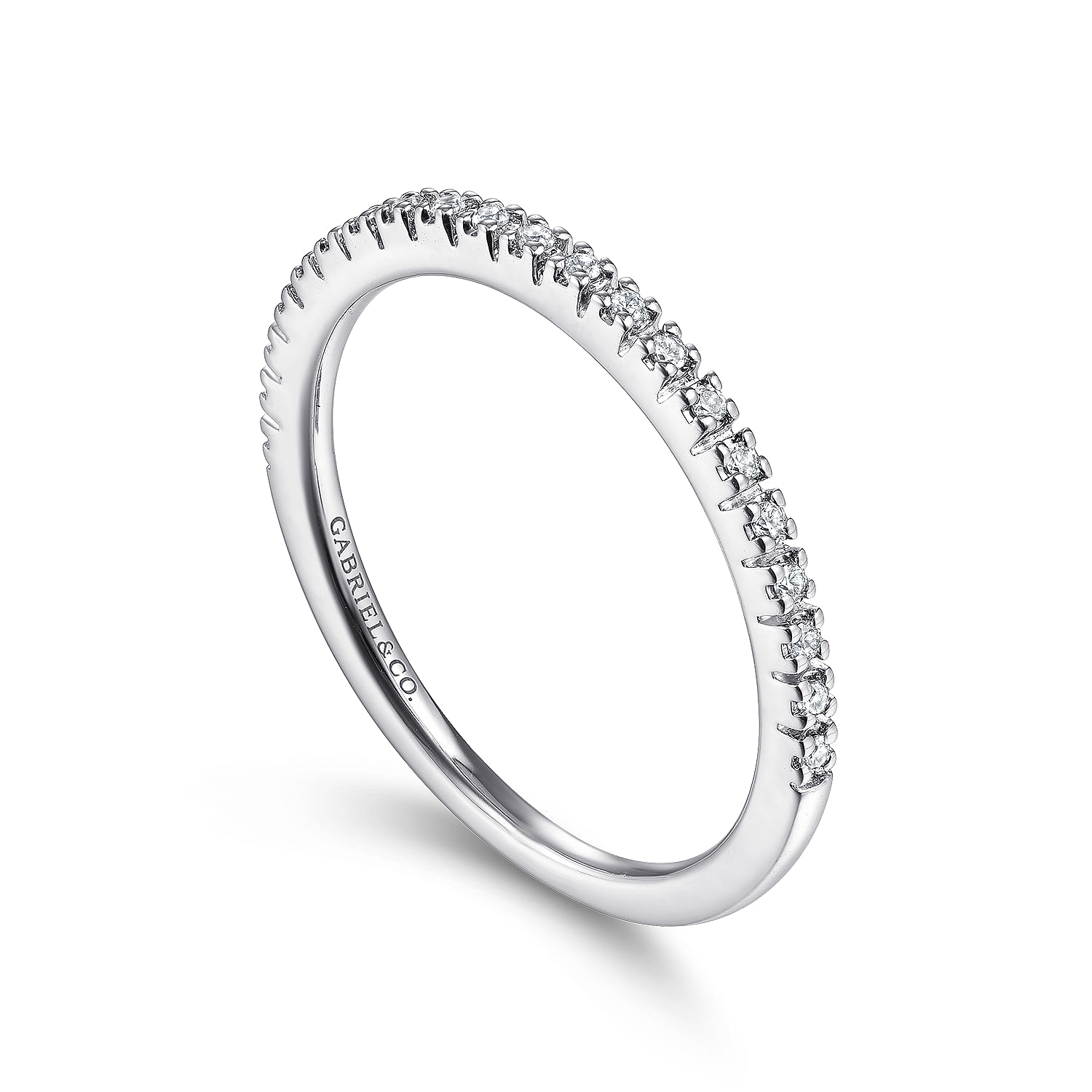 14K White Gold Diamond Stackable Ring - 0.1 ct - Shot 3