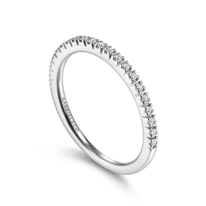 14K White Gold Diamond Stackable Ring