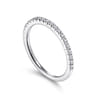 14K White Gold Diamond Stackable Ring - 0.1 ct