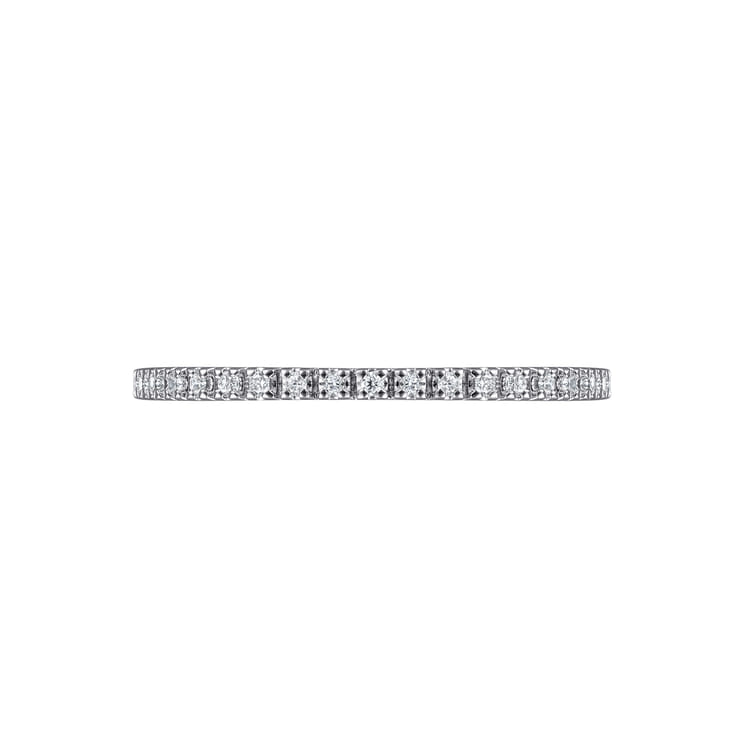 14K White Gold Diamond Stackable Ring
