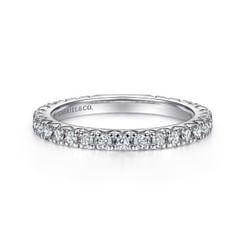 14K White Gold Diamond Stackable Ring