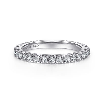 14K White Gold Diamond Stackable Ring