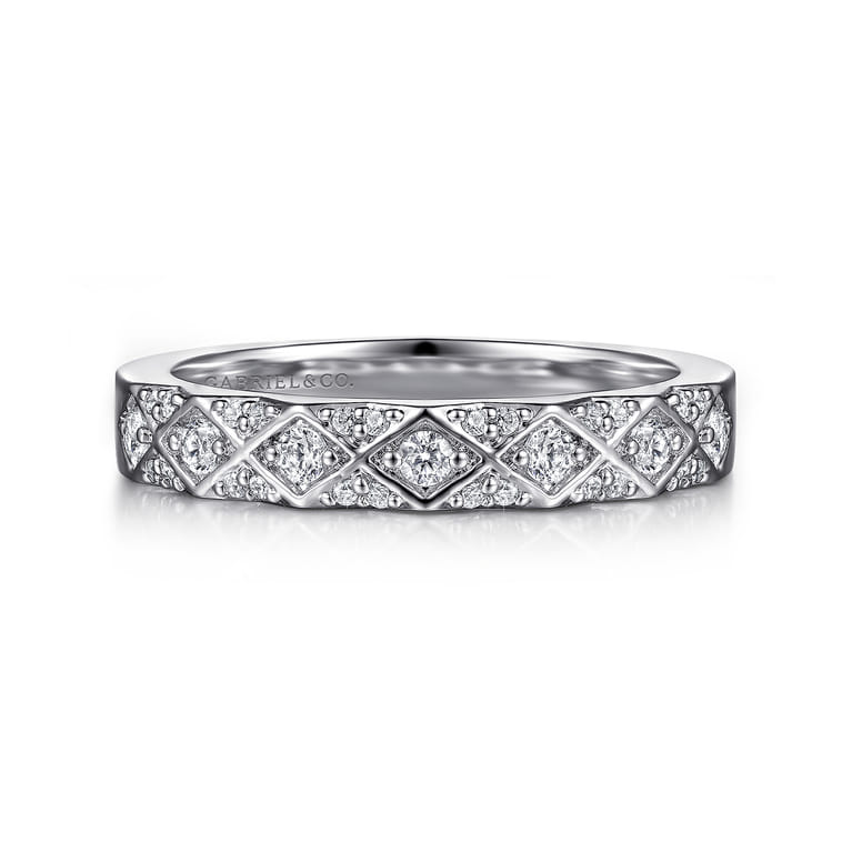 14K White Gold Diamond Stackable Ring - 0.25 ct - Shot 1
