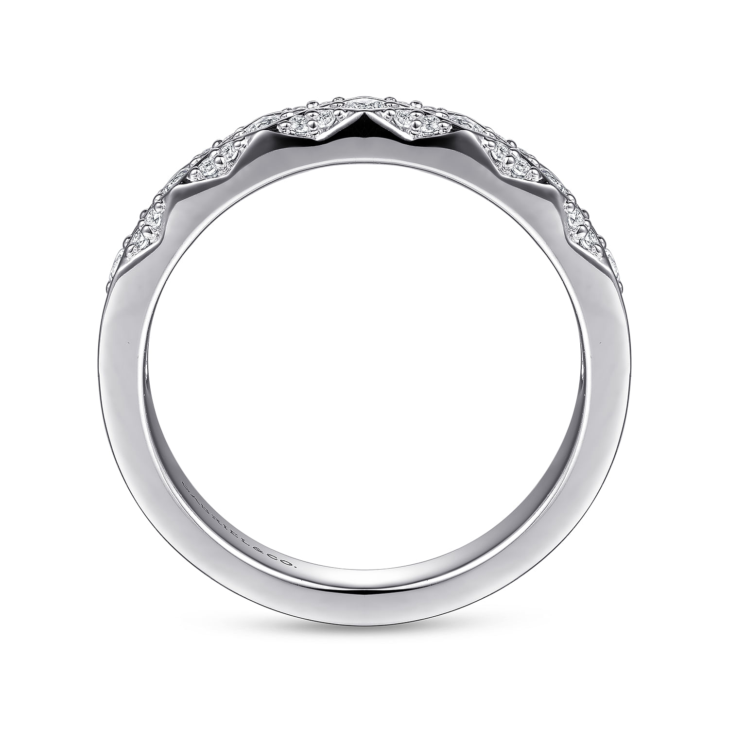 14K White Gold Diamond Stackable Ring