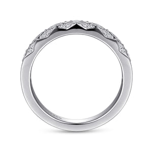 14K White Gold Diamond Stackable Ring
