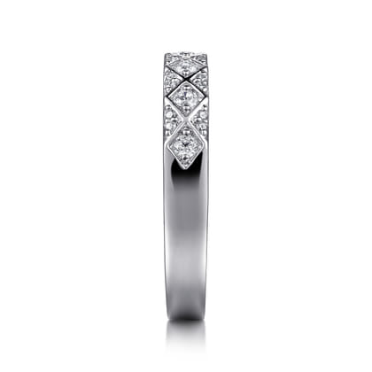 14K White Gold Diamond Stackable Ring