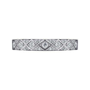 14K White Gold Diamond Stackable Ring
