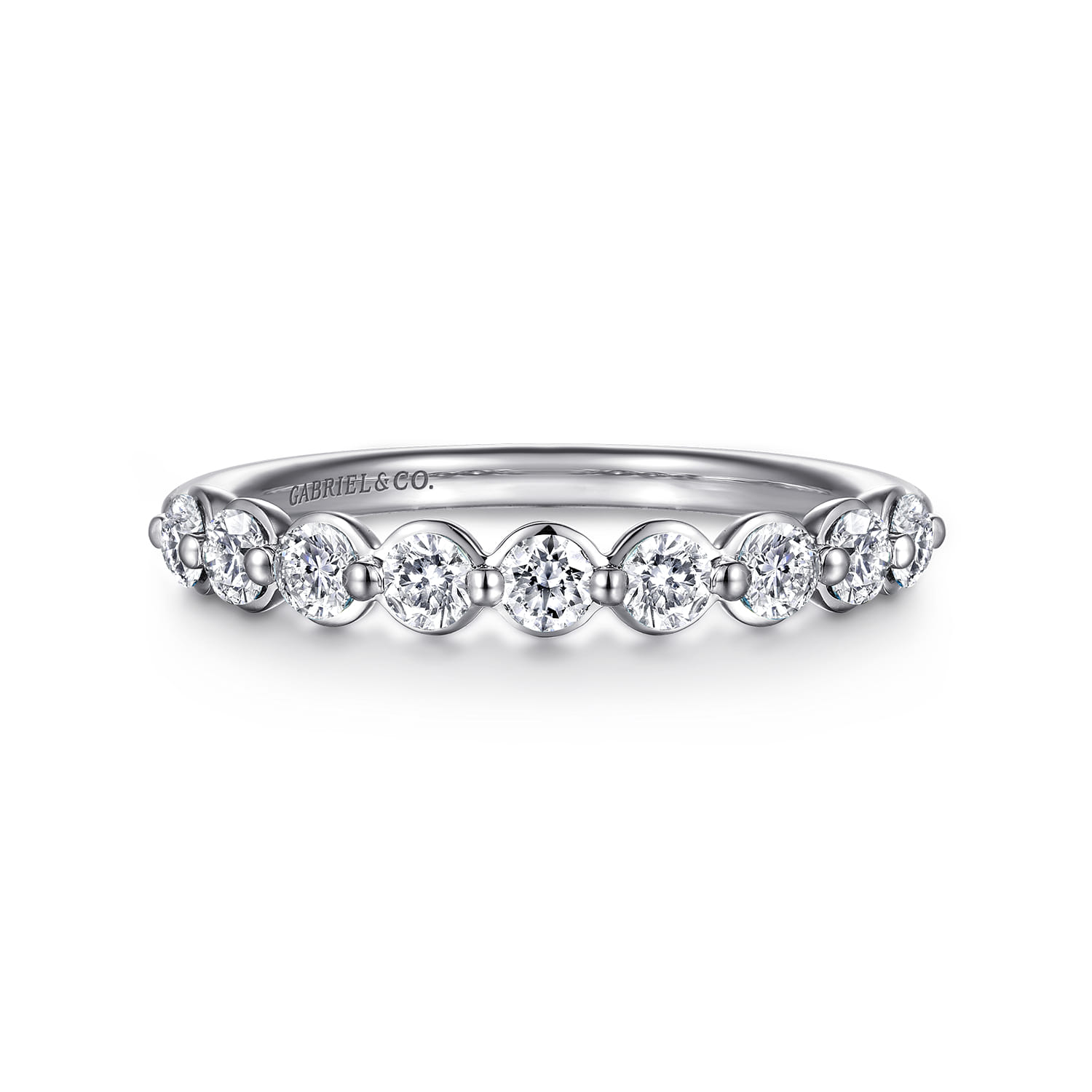 14K White Gold Diamond Stackable Ring - 0.58 ct - Shot 1