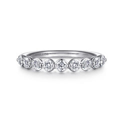 14K White Gold Diamond Stackable Ring