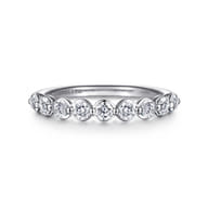 14K White Gold Diamond Stackable Ring