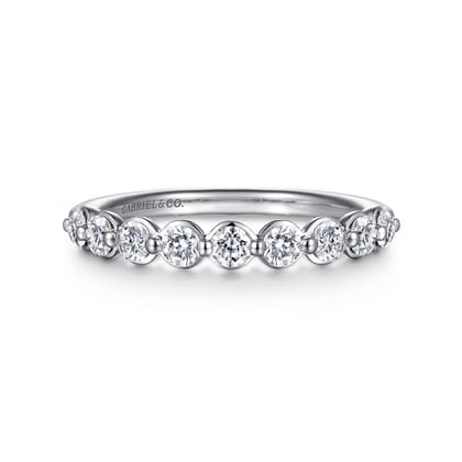 14K White Gold Diamond Stackable Ring