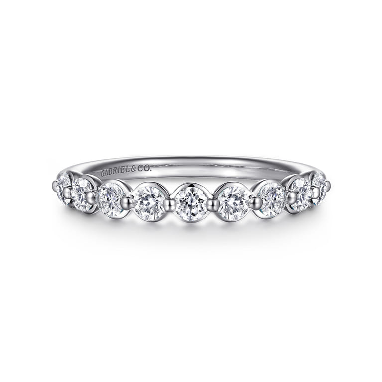 14K White Gold Diamond Stackable Ring - 0.58 ct - Shot 1