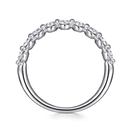 14K White Gold Diamond Stackable Ring