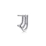 14K White Gold Diamond Stacked J Hoop Earrings - 0.53 ct