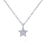14K White Gold Diamond Star Pendant Necklace - 0.06 ct