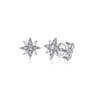 14K White Gold Diamond Star Stud Earrings - 0.11 ct