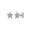 14K White Gold Diamond Star Stud Earrings - 0.09 ct