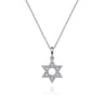 14K White Gold Diamond Star of David Pendant Necklace - 0.16 ct