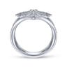 14K White Gold Diamond Starburst Chevron Statement Ring - 0.75 ct