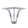 14K White Gold Diamond Starburst Chevron Statement Ring - 0.75 ct