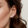 14K White Gold Diamond Starburst Ear Climber Earrings - 0.5 ct