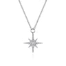 14K White Gold Diamond Starburst Pendant Necklace - 0.25 ct