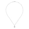 14K White Gold Diamond Starburst Pendant Necklace - 0.25 ct