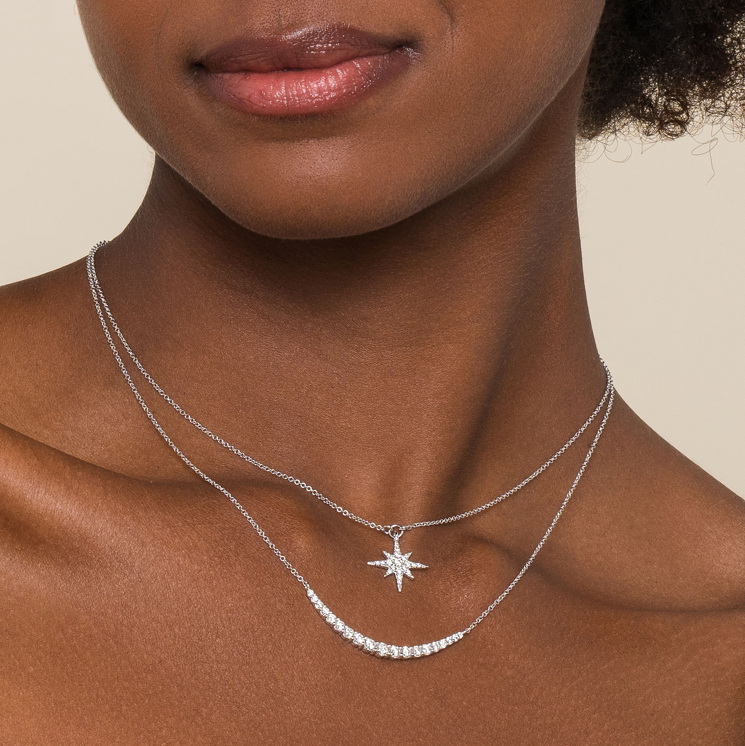 14K White Gold Diamond Starburst Pendant Necklace - 0.25 ct - Shot 4