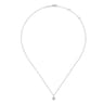 14K White Gold Diamond Starburst Pendant Necklace - 0.12 ct