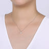 14K White Gold Diamond Starburst Pendant Necklace - 0.12 ct