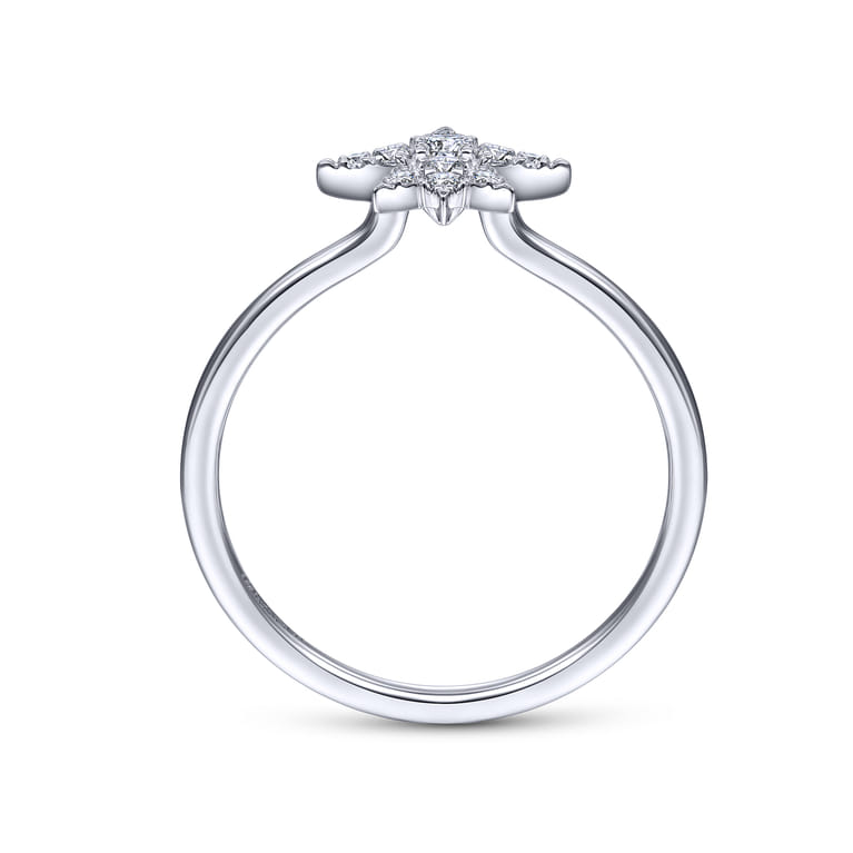 14K White Gold Diamond Starburst Ring - 0.12 ct - Shot 2