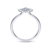 14K White Gold Diamond Starburst Ring - 0.12 ct